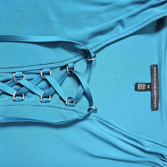 Teal Turquoise Lace-Up Tank Top - Picture 3 of 6